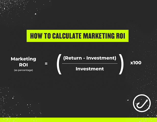 **How to Calculate Marketing ROI**

To accurately assess the effectiveness of your marketing efforts, use the following formula:

Marketing ROI = [(Return - Investment) / Investment] x 100

✔️.